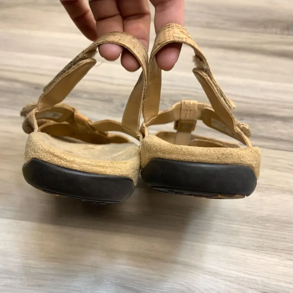 Vionic Womens Size 6 37 Amber Tan Leather‎ Comfort Adjustable Strap Sandals